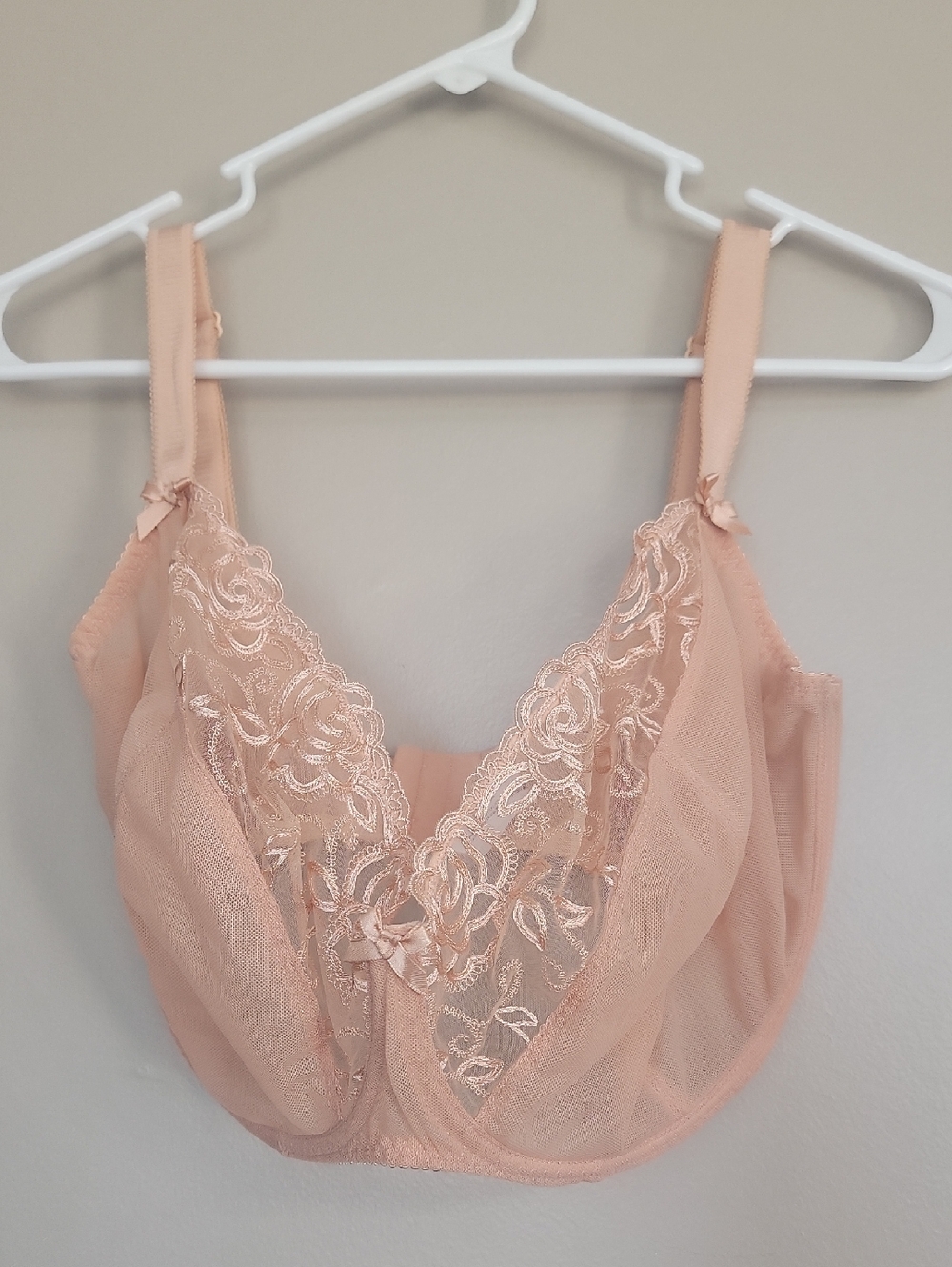 Flirtelle Pinkish Tan Sheer Lace Underwire Bra UK Size 36K